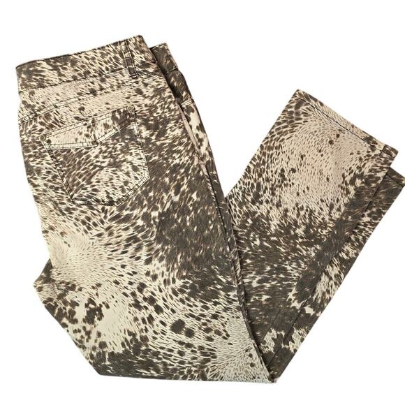 Chico's Jeans Women's Size 16 Chicos 3 Platinum Pony Print Tan Brown - Picture 3 of 8